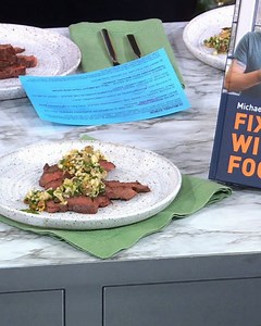 Chef Michael Symon's recipe for skirt steak with chimichurri and cauliflower 'rice'