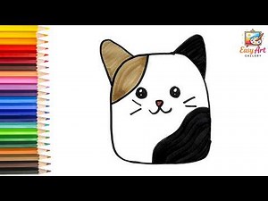 How to Draw a CUTE Cat Squishmallow 🐱 | Easy Squishmallow Drawing for Kids | Step-by-Step