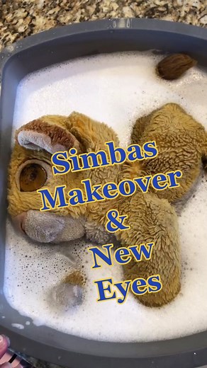 Simbas new eyes! #DSWCutLoose #JustAddBriskZero #fyp #lion #stuffedanimalrestoration #stuffedanimalrepair #lionking #simba #loveyourself #restore #rep