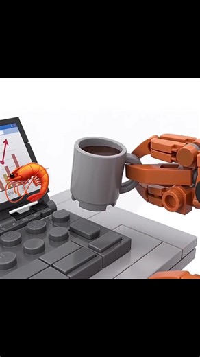 Have you ever seen a shrimp man working on a computer?#buildingblocks #bricks #buildingconstruction