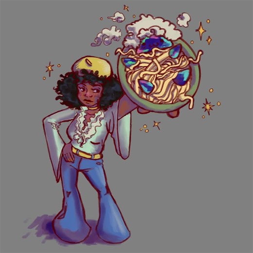 Kind of feel like I messed it up by trying to render in some quick values, but overall this is cute 💜 #artstruggles #renderingprocess #ocart #artistvsoc