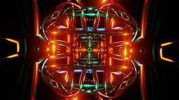 A seamless abstract loop with fluid geometric shapes and strobe light...