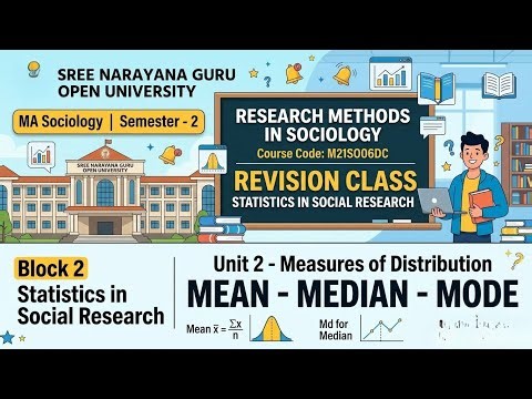 Research Methods in Sociology | SGOU Block 2 Unit 2 Revision MA Sociology -#mean #median #mode