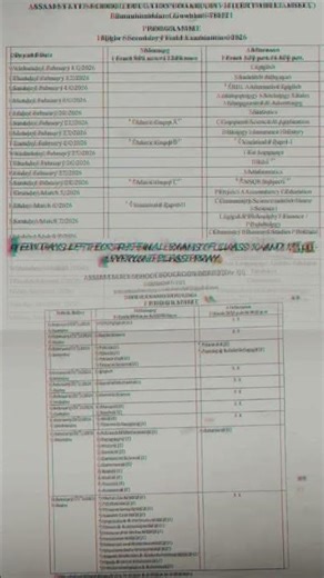 hs second year final exam routine a few after exam is coming soon 🔜😔😭...#ahsec_guide #study #video