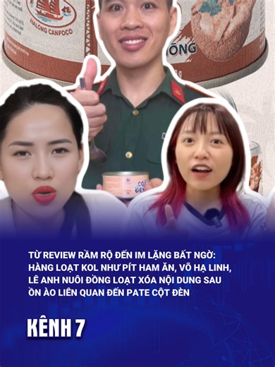 Từ review rầm rộ đến im lặng bất ngờ: Hàng loạt cây âu eo như Pít Ham Ăn, Võ Hạ Linh, Lê Anh Nuôi đồng loạt xóa nội dung sau ồn ào liên quan đến pate cột đèn #kenh7breakingnew #kenh7 #mytv #sctv #dramatiktok #vietnam #patecotden #dohophalong #pithaman #vohalinh #leanhnuoi