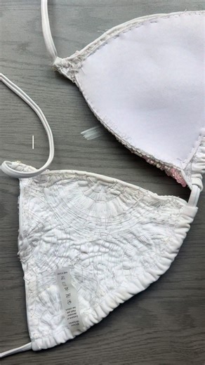 Vienna’s Muse on Instagram: "sewing the back padding tutorial! 🧵🪡 feel free to ask any questions! #diy #upcyclingfashion #beadedembroidery #beaded #beadedbikini"