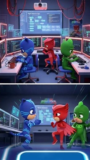 PJ Masks coding in 🖥️ lab- Owlette 🆚 Gekko 🆚 Owlette 🆚 Gekko #shorts#tileshop #coffindance