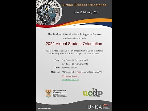 UNISA 2022 Virtual Student Orientation