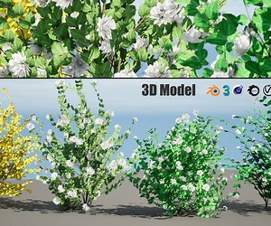 ArtStation - Dwarf Snowflake Mock Orange flowers | Game Assets