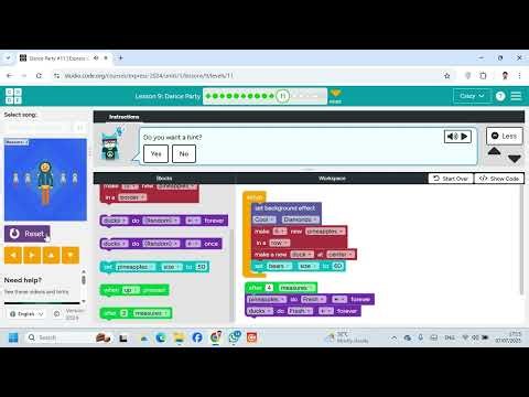 Lesson 9 Dance Party 11 Express Course code org #Coding #Gmaing #Website