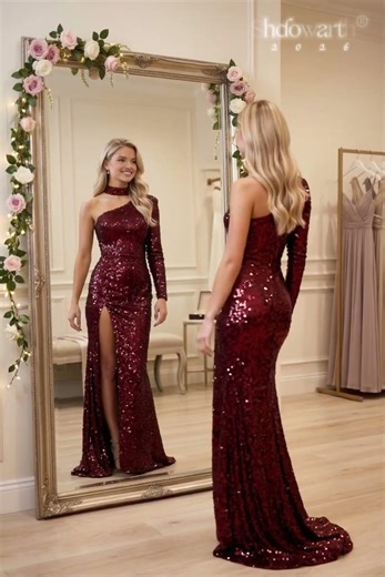 Be Seen. Be You. ✨ Elegant Sequin Evening Dress | Shdowarth®