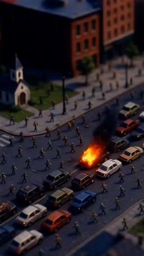 I created an apocalyptic city with AI 😬#ai #zombie #apocalypse #aimovie #miniworld