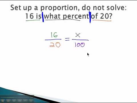 Percents and Proportions - Set up Proportion