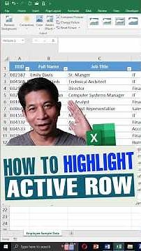Excel Magic Trick: Highlight Active Row Automatically No VBA Needed! 💡