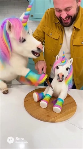 อย่าตัดๆๆๆ #unicorncafe #unicorn #cake #cakes #cut