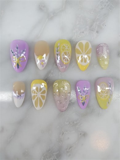 Lavender Lemonade Press on Nails - Etsy