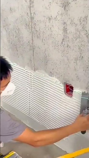 The process of installing ceramic walls by skilled carpenters #shorts