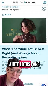 "Piper, Noooooooooooo!" Benzodiazepine use and abuse have been highlighted in the new season of 'The White Lotus'. While the portrayal of benzos on the show is sometimes used for comic effect, the reality is more complicated — and more dangerous. Learn more here: https://bit.ly/4icQjKx . . #myeverydayhealth #whitelotus #thewhitelotus #hbo #mentalhealth #mentalhealthawareness | Everyday Health