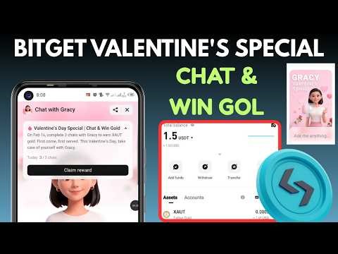 Bitget Valentine’s Special Event | Chat & Earn XAUT Gold tokens (Step by Step Guide)