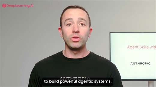 Agent Skills with Anthropic is now live! This new short course, built with Anthropic and taught by Elie Schoppik, shows how to make AI agents more reliable by moving workflow logic out of prompts and into reusable skills: structured folders of instructions that agents load on demand. You'll learn how to design and apply skills across real-world scenarios, and how they fit alongside tools, MCP, and subagents in modern agentic systems. Learn more and enroll today: https://hubs.la/Q040H8Qx0 | DeepL
