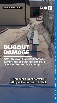Storm picks up dugout and drops it into adjacent field