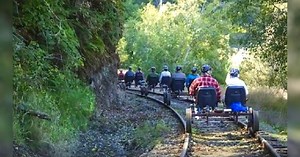 Nature lovers can now cruise through the Redwood Forest on electric railbikes