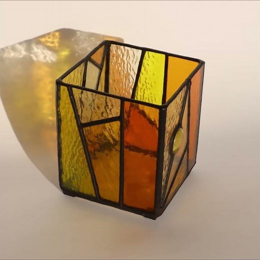 Stained Glass Candle Holder: “Sun Rays”. DIY idea by Mr.Hi!