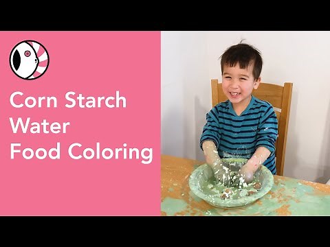 Day 1: Corn Starch, Water, and Food Coloring experiment.