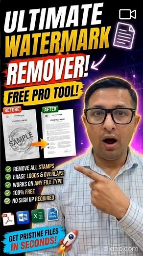 How to remove Watermark from any image || free tools for watermark remove #excel #tools