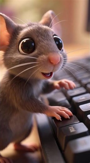 🐭⌨️ A Tiny Cute Mouse Typing on a Keyboard | AI Short