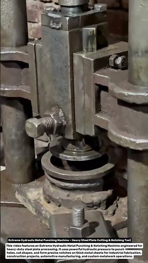 Extreme Hydraulic Metal Punching Machine – Heavy Steel Plate Cutting & Notching Test.