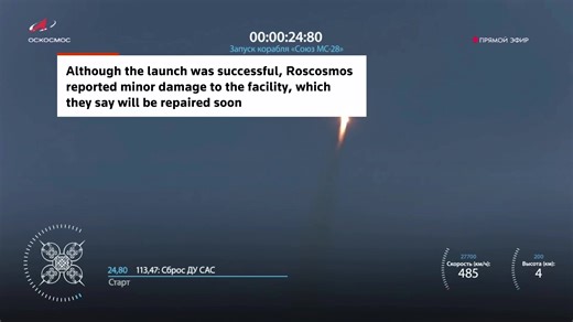 Roscosmos confirmed the successful docking of Soyuz MS-28 with the ISS, carrying two Russians and a NASA astronaut, but noted damage to Baikonur's launch pad https://reut.rs/4rI2V1B | Reuters