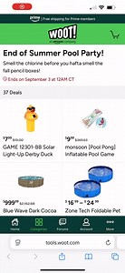 Hey pool lovers—don’t let summer slip away without one more splash! Head over to Woot’s End of Summer Pool Party for some seriously cool deals on pools, floats, pumps, and more! 🦈💦Why you’ll want to check it out: • Huge savings • Wide variety — From fun floats to pool essentials, there’s something for every backyard party • Free shipping for Prime members (shipping applies otherwise) Don’t miss your chance to upgrade your pool party for less—after all, summer’s not over yet!Dive in before it’s
