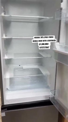 hisense 341 litres fridge double door with a dispenser