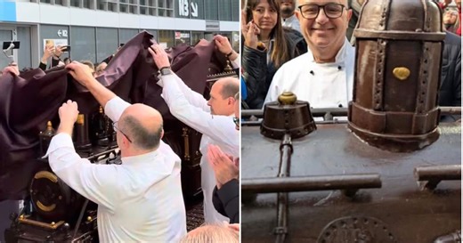 Malta’s king of chocolate breaks his third world record, with a giant train