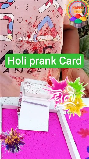 diy Holi prank card/Holi craft ideas#shorts#holicard#prankcard#happyholi