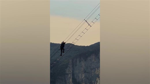 China unveils 5,000ft high climbing ladder over looking cliffs