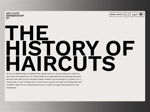 Entrance animation and blend effect – Barbershop Website
