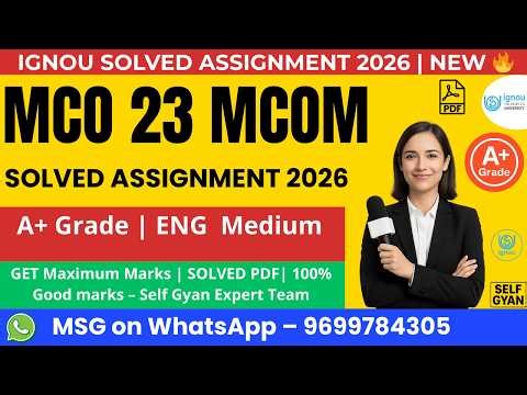 MCO 23 Solved Assignment 2026 In English MCOM IGNOU 🔥 Download PDF + Handwritten Sample |
