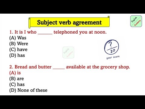 Subject Verb Agreement practice set 29 (🚀 Don't miss) #englishacademy #subjectverbagreement