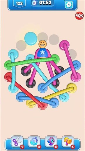 "Satisfying Rope Puzzle Gameplay | Can You Untangle It? 🧠✨"