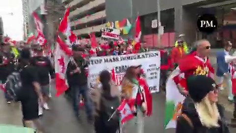 The “Canada First” protest in Toronto today had a lot of Foreign flags flown by foreigners on foreign soil protest a foreign war. The mighty Red Ensign, Canada’s real flag, makes a spectacular cameo in this clip. It’s a white pill of hope.