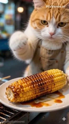 Grilled corn #cat #cute #catvideos #funny #cutecat