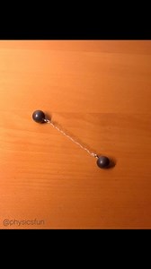 Centripetal Spheres: a fun DIY physics toy- two metal spheres connected by a rubber band orbit each other as energy oscillates between elastic potential energy and rotation kinetic energy. Just wind up the rubber band and let go. When the rubber band has unwound the rotational inertia of the bearings winds it back up until it changes direction. The process repeats until the initial energy is dissipated through friction. ➡️ Follow the link in my profile for info on where to get parts for this dev