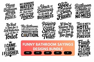 Funny Bathroom Sayings SVG Bundle | Hilarious Toilet Quote Cut Files for Cricut & Bathroom Wall Decor - Etsy