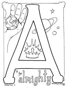 "A is for Almighty" Coloring Page