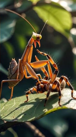 Praying Mantis vs Spider | Deadliest Insect Fight Ever Filmed