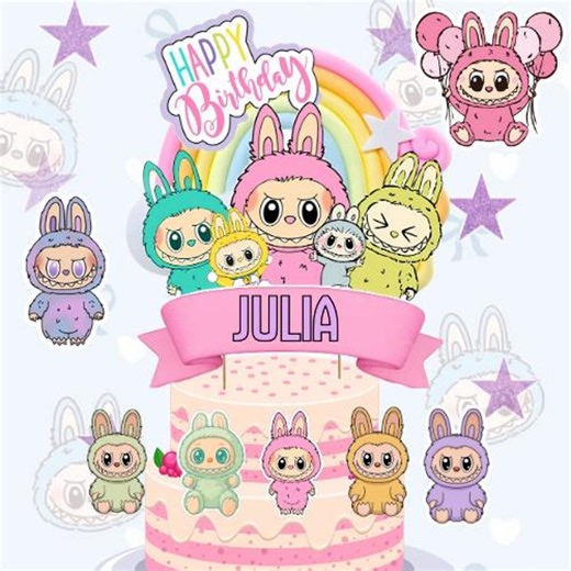 Editable Birthday Cake Topper | Personalized Digital Party Decor | Custom Name Age - Etsy