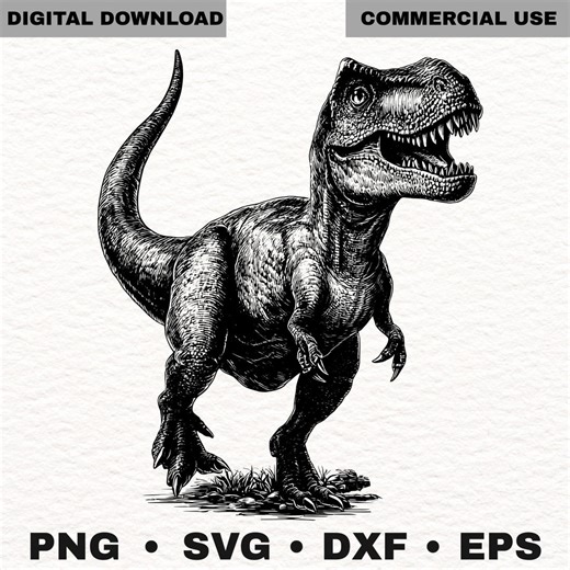 T Rex Dinosaur SVG, Realistic Vector Cut File (digital Download) - Etsy