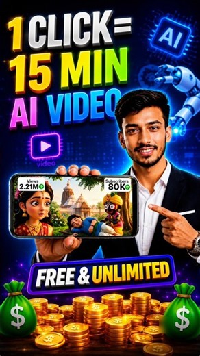 🔥 1 Click = 15 Min AI Video 😱 | 100% FREE & Unlimited AI Video Generator